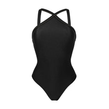 Charger l'image dans la galerie, Product Front: Rio De Sol Une Pièce Shimmer-Black High-Neck
