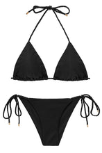 Charger l'image dans la galerie, Product Front: Rio De Sol Ensemble Set Shimmer-Black Tri-Rope Cheeky-Rope
