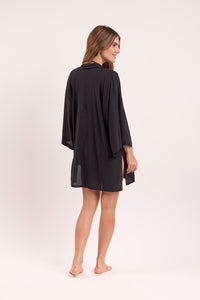 Model Back: Rio De Sol Vêtement De Plage Black Kimono