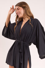Charger l&#39;image dans la galerie, Image 05: Rio De Sol Robe De Plage Black Kimono
