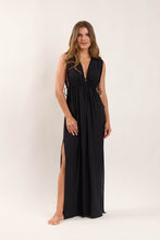 Charger l&#39;image dans la galerie, Model Front: Rio De Sol Vêtement De Plage Black Long Dress Soleil
