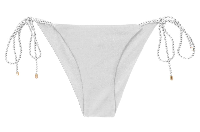 Product Front: Rio De Sol Bas Bottom Shimmer-White Cheeky-Rope