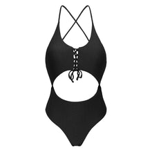 Charger l&#39;image dans la galerie, Product Front: Rio De Sol Une Pièce Dots-Black Ivy Strap
