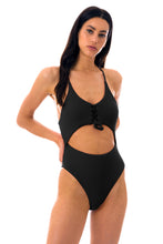 Charger l&#39;image dans la galerie, Model Front: Rio De Sol Une Pièce Dots-Black Ivy Strap
