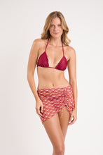 Charger l&#39;image dans la galerie, Model Front: Rio De Sol Jupe De Page Floral-Scales Mini Skirt Ruched
