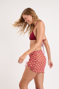 Image 03: Rio De Sol Jupe De Page Floral-Scales Mini Skirt Ruched