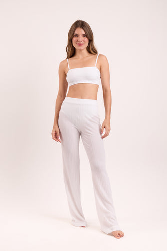 Model Front: Rio De Sol Pantalon De Plage Memphis-White Pants Lana