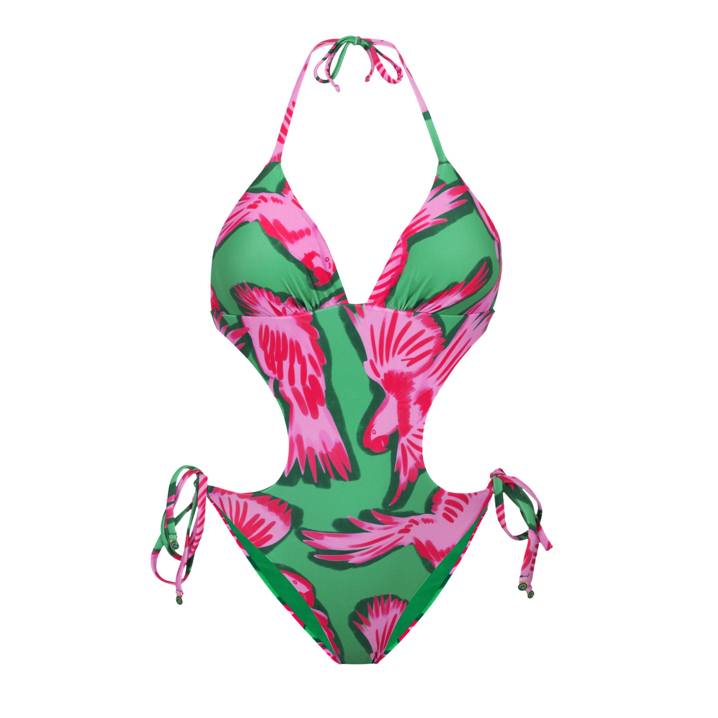 Product Front: Rio De Sol Une Pièce Parrots Trikini-Comfy