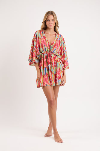 Model Front: Rio De Sol Robe De Plage Sea-Bloom Kaftan Bel