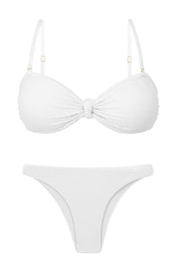 Product Front: Rio De Sol Ensemble Set Bora-White Bandeau-Joy Leblon