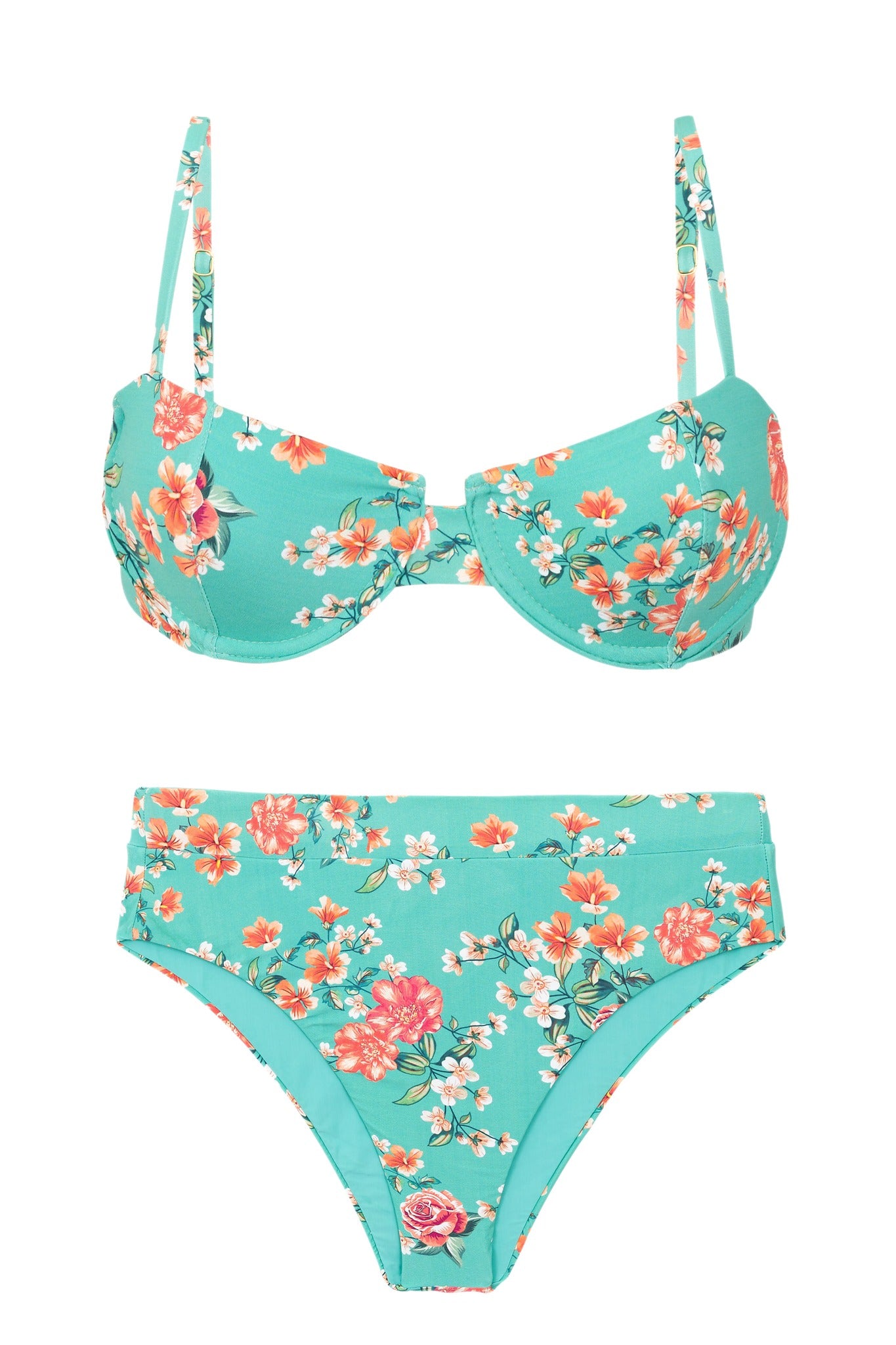Product Front: Rio De Sol Ensemble Set Botanic Balconet Hotpant-Cos