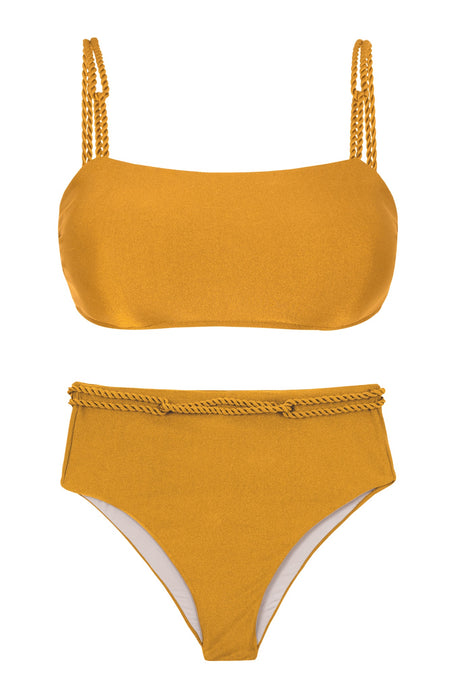 Product Front: Rio De Sol Ensemble Set Damasco Bandeau-Reto Hotpants