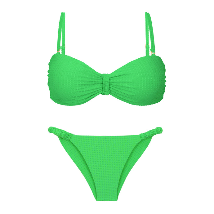Product Front: Rio De Sol Ensemble Set Dots-Energy Bandeau-Crispy Cheeky-Crispy