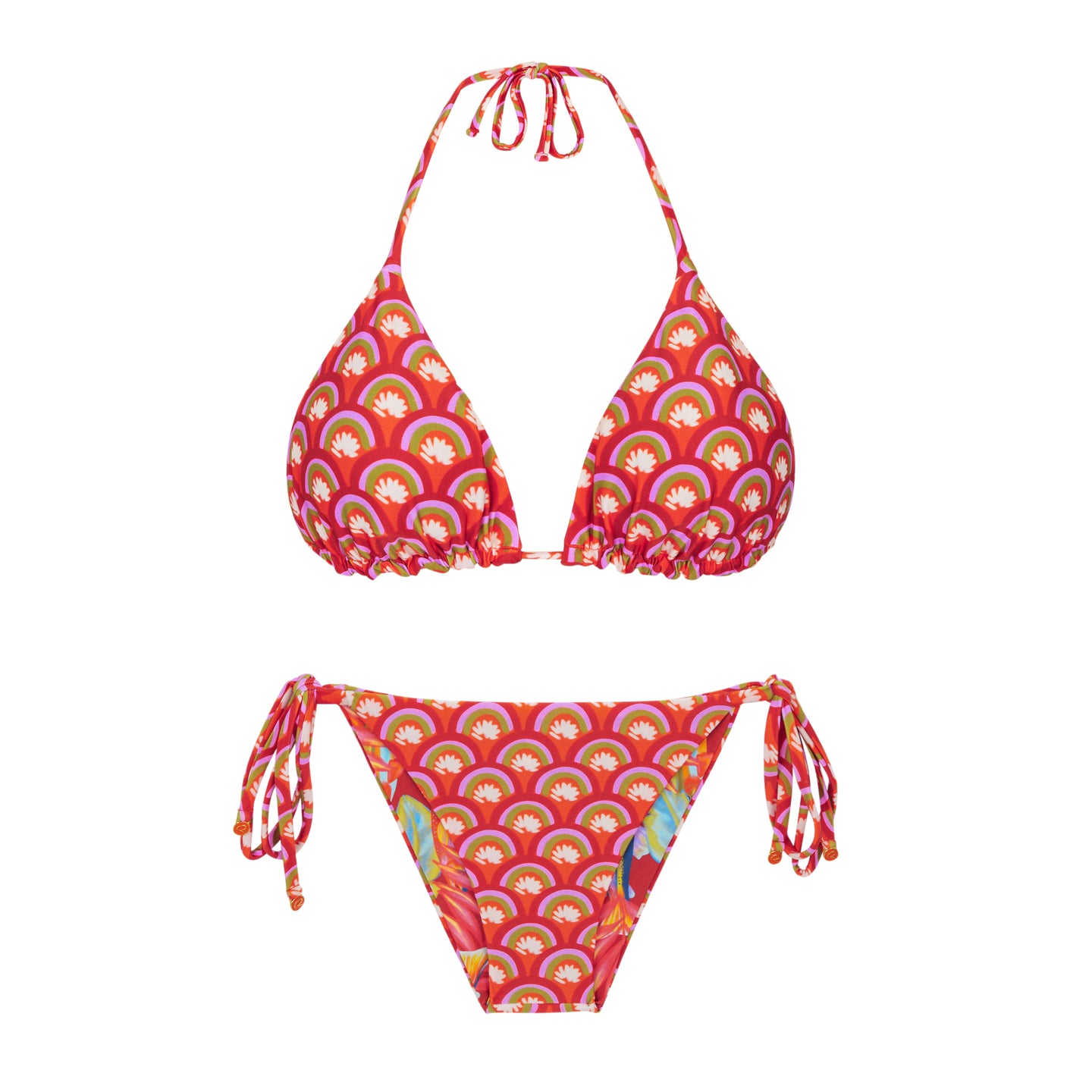 Product Front: Rio De Sol Ensemble Set Floral-Scales Tri-Inv Lacinho