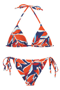 Product Front: Rio De Sol Ensemble Set Leaves Tri-Inv Cheeky-Tie