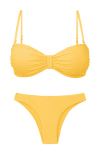 Product Front: Rio De Sol Ensemble Set Malibu-Yellow Bandeau-Duo Essential