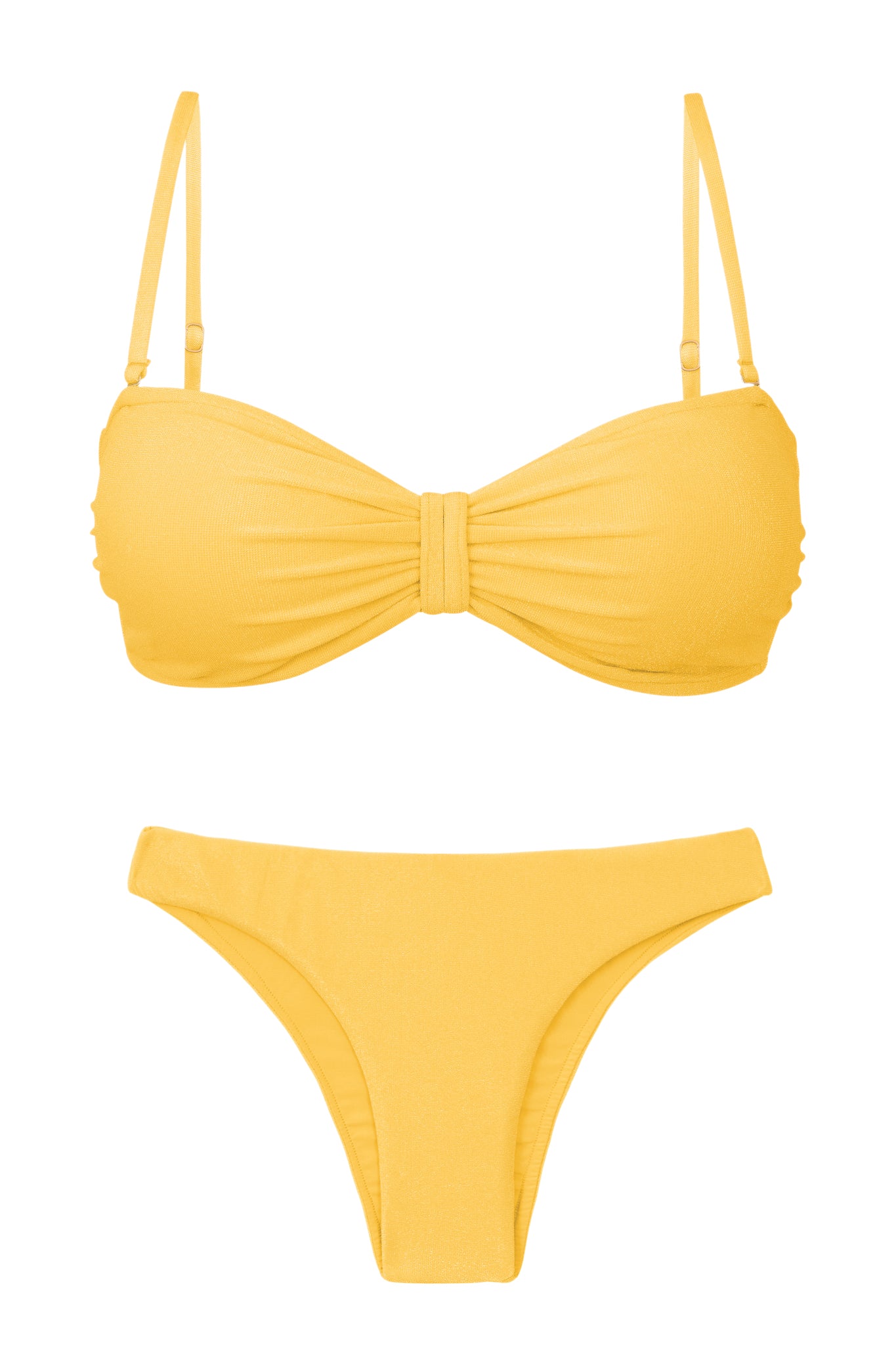 Product Front: Rio De Sol Ensemble Set Malibu-Yellow Bandeau-Duo Essential