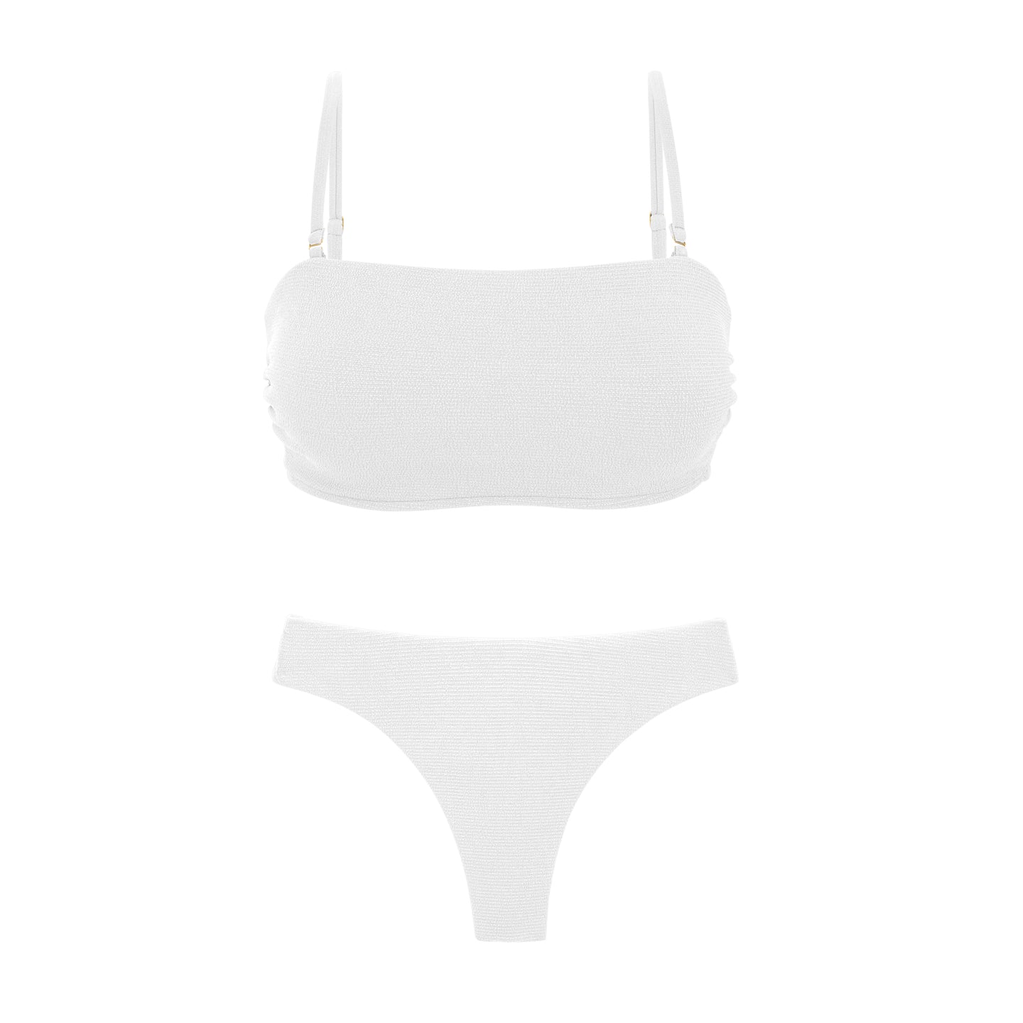 Product Front: Rio De Sol Ensemble Set Sand-White Bandeau-Reto Nice-Fio