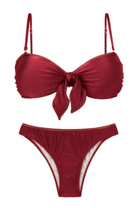 Product Front: Rio De Sol Ensemble Set Shimmer-Divino Bandeau-Knot Essential