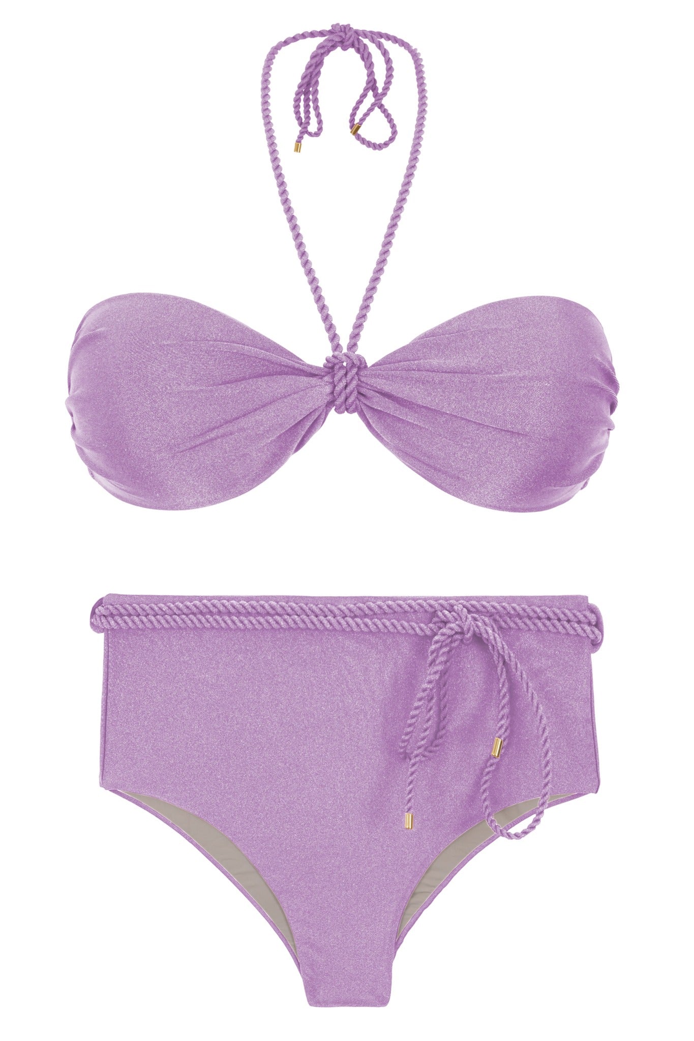 Product Front: Rio De Sol Ensemble Set Shimmer-Harmonia Twist Belted-High-Waist