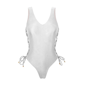 Product Front: Rio De Sol Une Pièce Shimmer-White Zoe