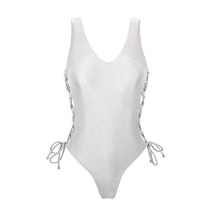 Product Front: Rio De Sol Une Pièce Shimmer-White Zoe