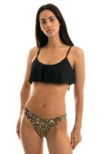 Charger l&#39;image dans la galerie, Model Front: Rio De Sol Haut Top Leopardo Black Babado
